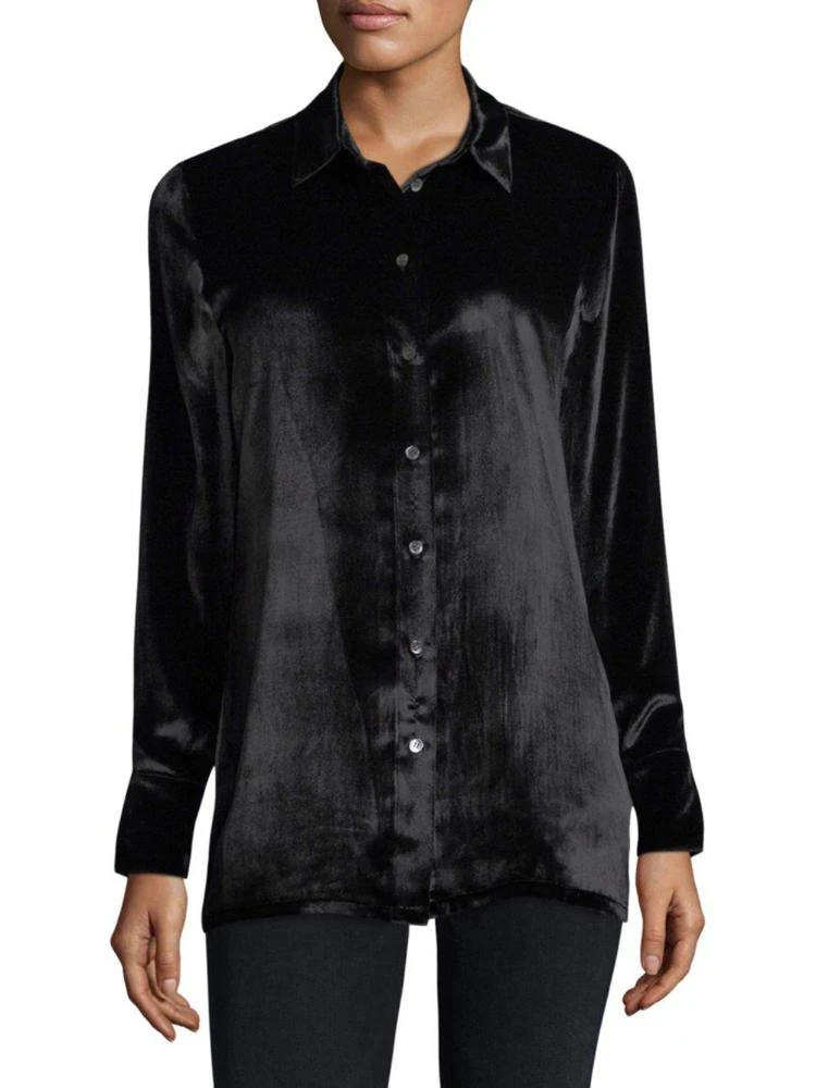 商品J Brand|Nora Velvet Button Front Blouse,价格¥1106,第1张图片