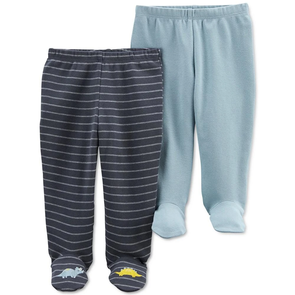 商品Carter's|Baby Boys 2-Pack Cotton Footed Pants,价格¥83,第1张图片