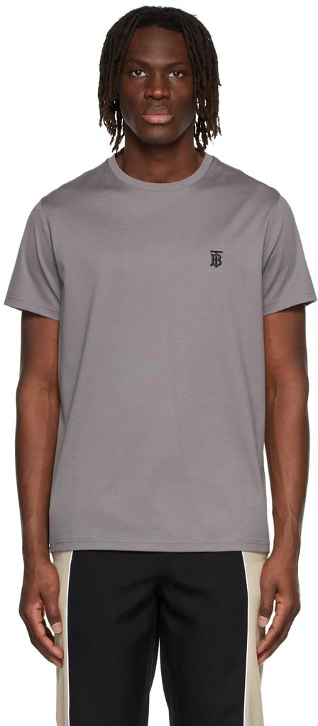 商品Burberry|灰色徽标 T 恤,价格¥2722,第1张图片
