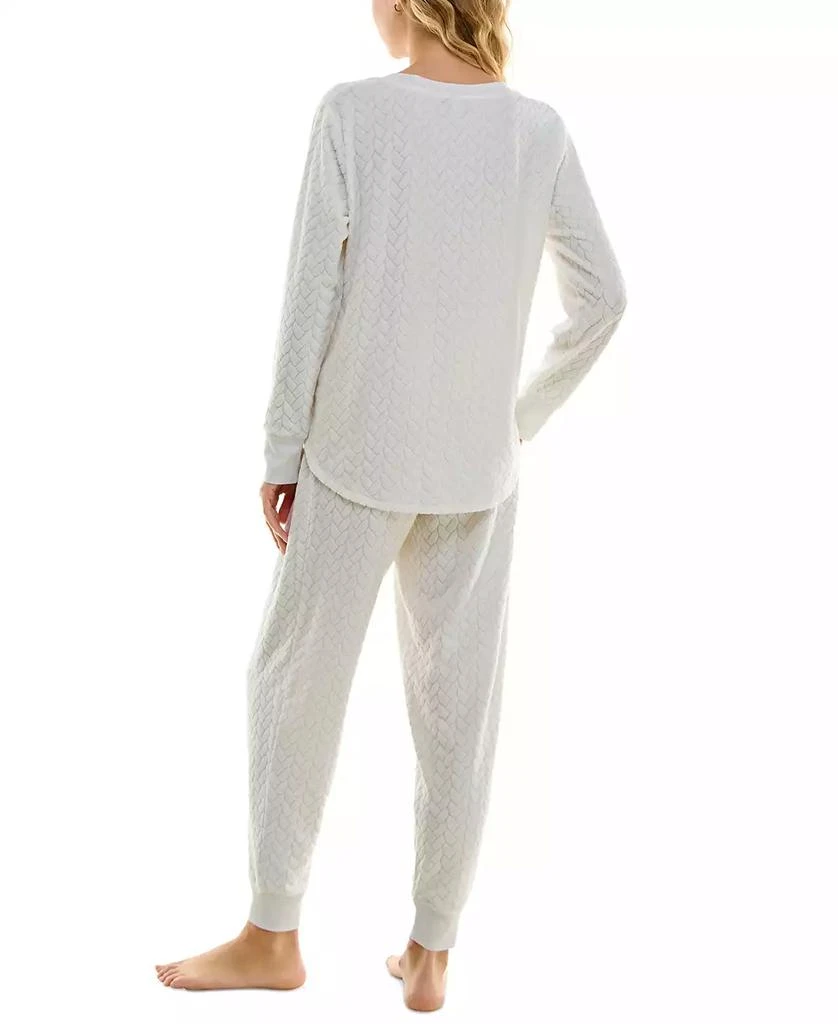 商品Roudelain|Women's Cloud Dancer 2-Pc. Cable-Knit Pajamas Set,价格¥152,第2张图片详细描述