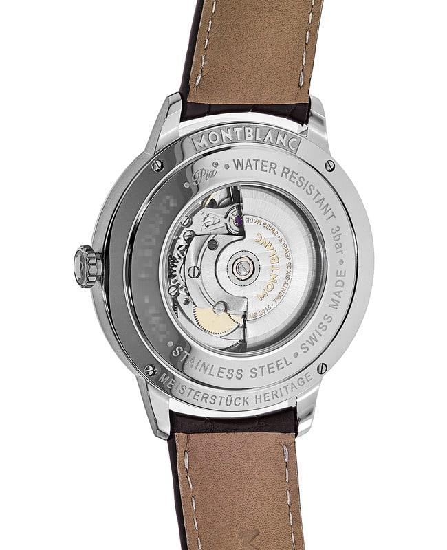 商品MontBlanc|Montblanc Heritage Spirit Automatic Silver Dial Leather Strap  Men's Watch 110695,价格¥7436,第5张图片详细描述