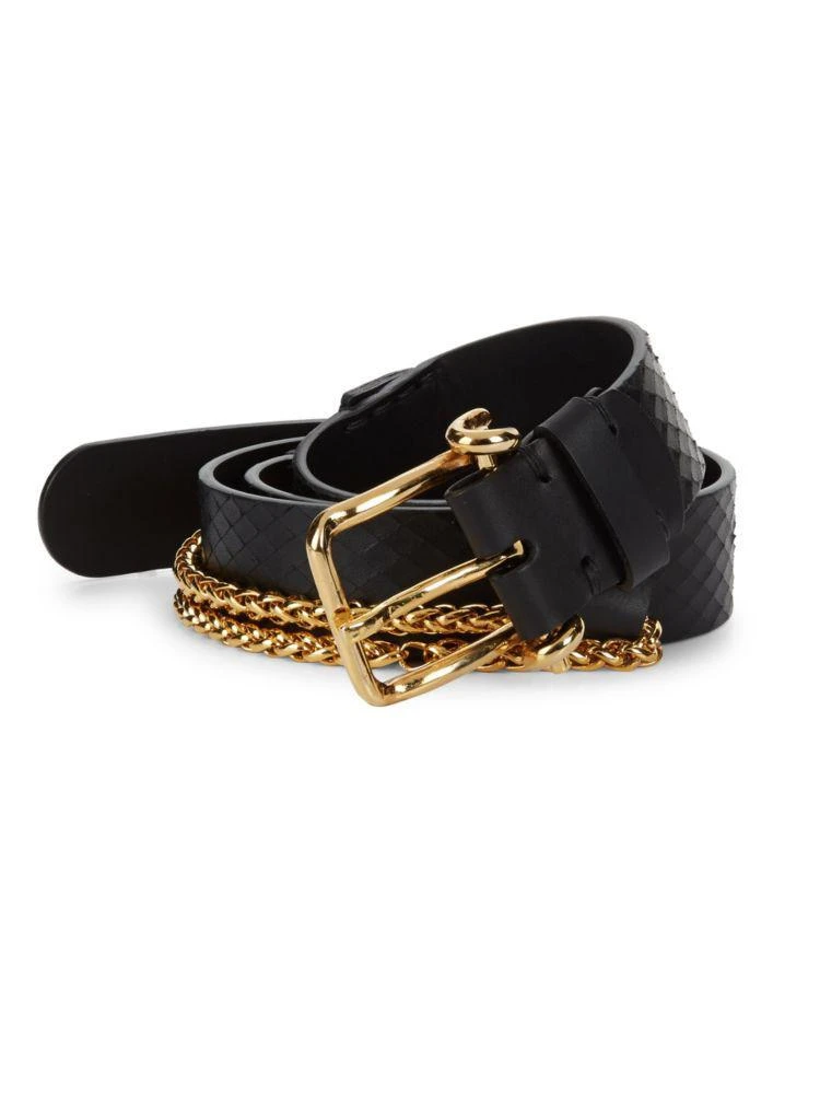 商品Giuseppe Zanotti|Textured Chain Leather Belt,价格¥1596,第1张图片
