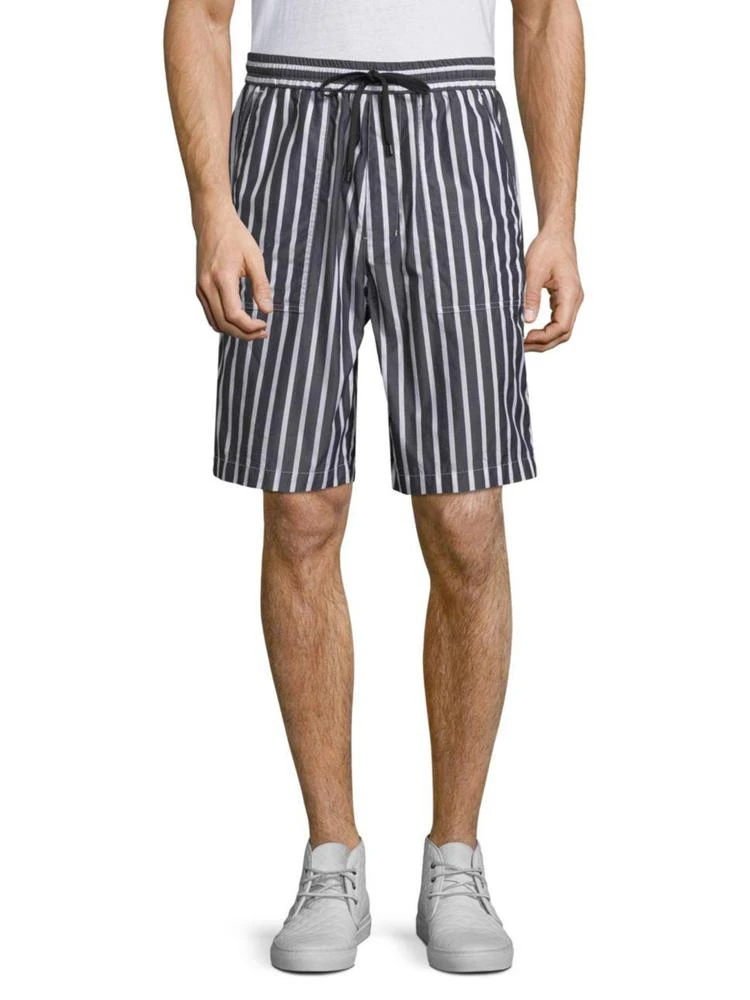 商品AMI|Black & White Striped Bermuda Shorts,价格¥308,第1张图片