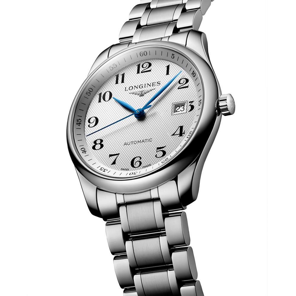 Men's Swiss Automatic Silver-Tone Stainless Steel Bracelet Watch 40mm商品第4张图片规格展示