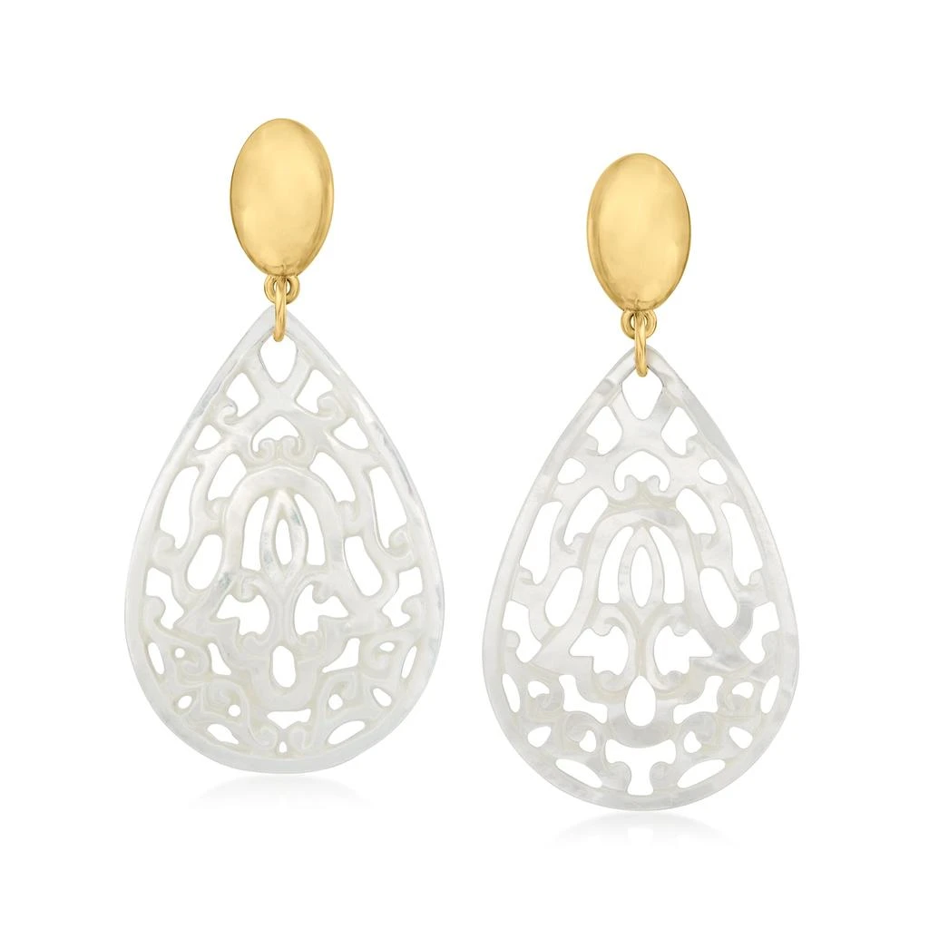 商品Ross-Simons|Ross-Simons Italian Mother-Of-Pearl Drop Earrings With 18kt Yellow Gold Over Sterling,价格¥783,第1张图片