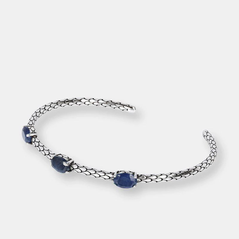 商品Albert M.|Bangle With Black Spinel And Mermaid Texture Indian Sapphire,价格¥1503,第1张图片