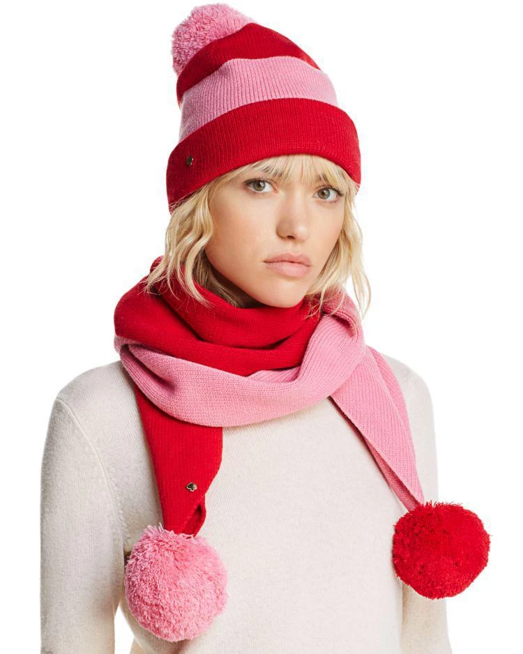 商品Kate Spade|Color-Blocked Pom-Pom Muffler Scarf,价格¥584,第2张图片详细描述