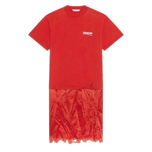 Balenciaga/巴黎世家  女士红色棉质复古球衣连衣裙T恤671398TKVJ16406 商品