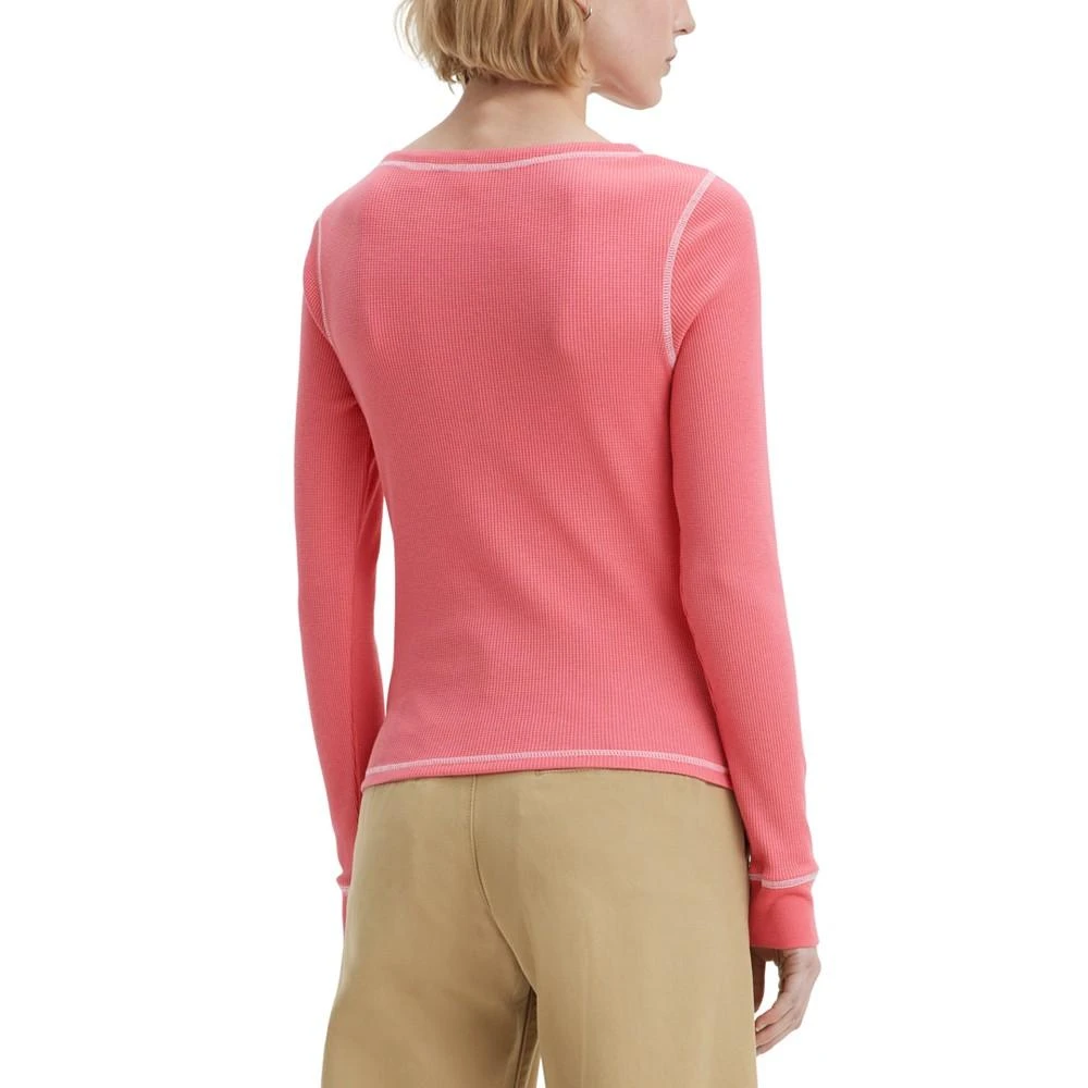 Women's Sierra Waffle-Knit Quarter-Button Henley Top 商品