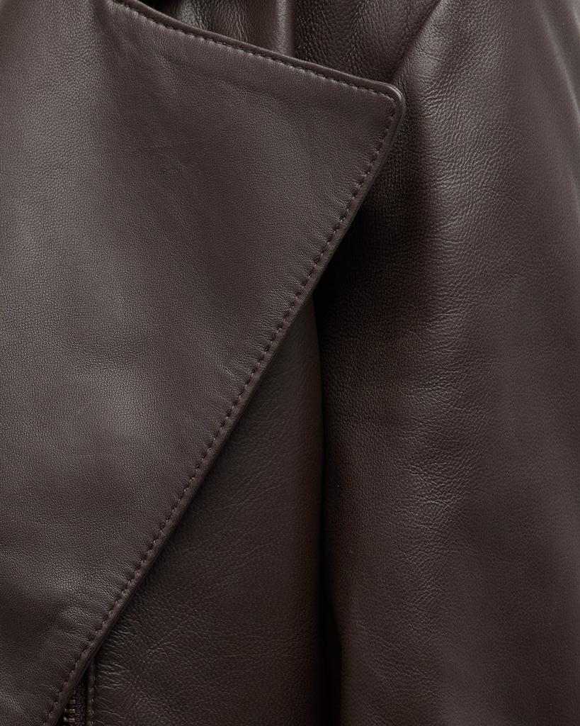 Zip-Front Leather Moto Jacket商品第5张图片规格展示