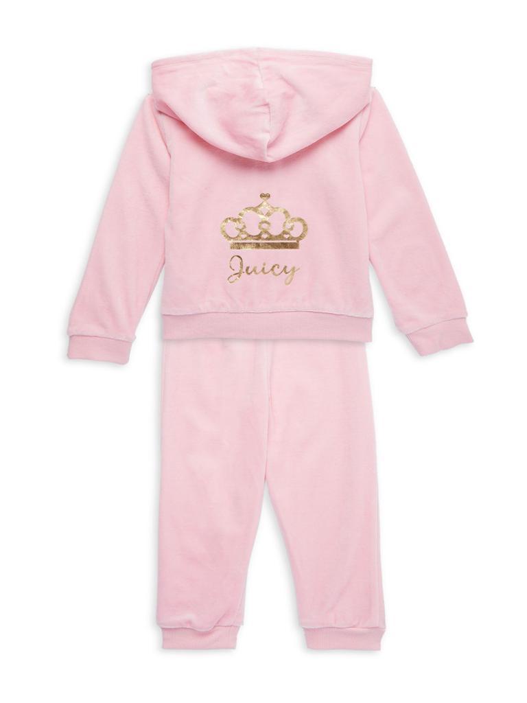 商品Juicy Couture|Little Girl's 2-Piece Velour Hoodie & Joggers Set,价格¥198,第4张图片详细描述