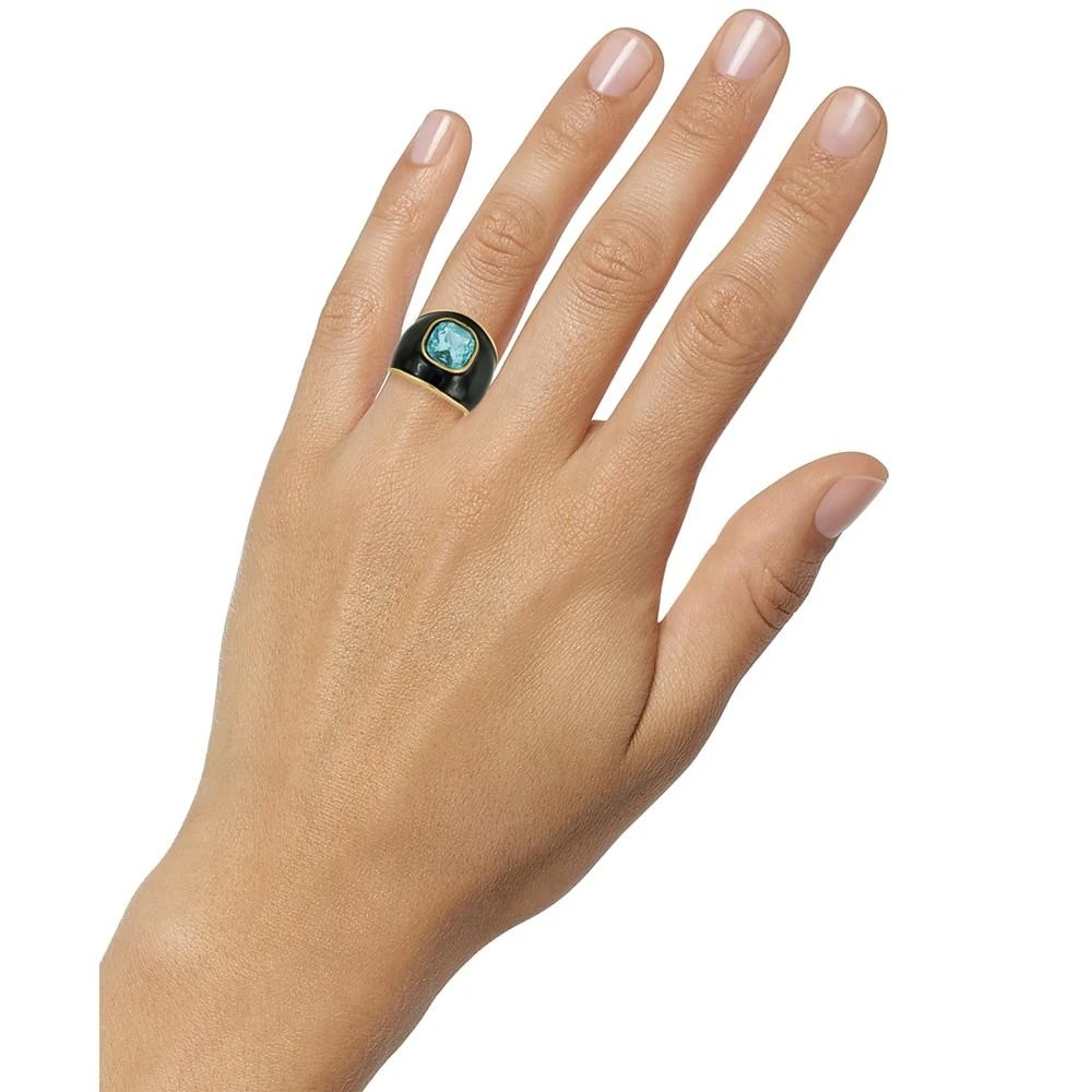 商品GUESS|Gold-Tone Color Crystal Black Statement Ring,价格¥83,第2张图片详细描述