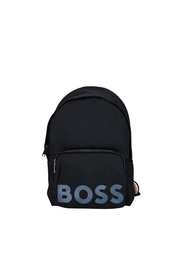 商品Hugo Boss|Recycled Material Backpack with Exclusive Striped Belt Boos Catch backpack - 50470985 Dark Blue,价格¥1116,第1张图片