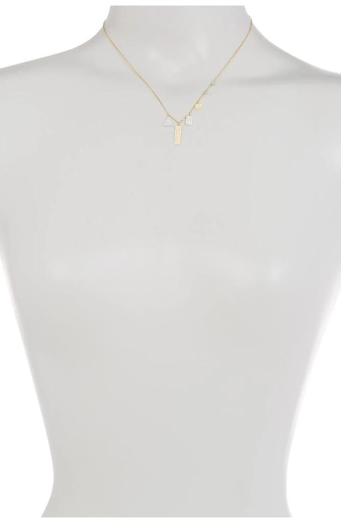 商品ADORNIA|Gold Plated Sterling Silver Multi Shaped Pavé Swarovski Crystal Accented Pendant Necklace,价格¥150,第2张图片详细描述