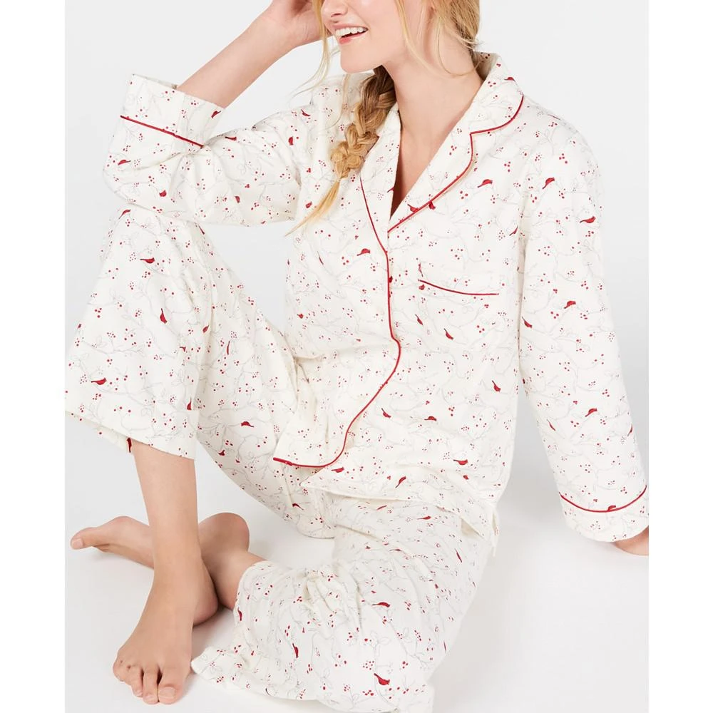 商品Charter Club|Printed Cotton Flannel Pajama Set, Created for Macy's,价格¥177,第2张图片详细描述