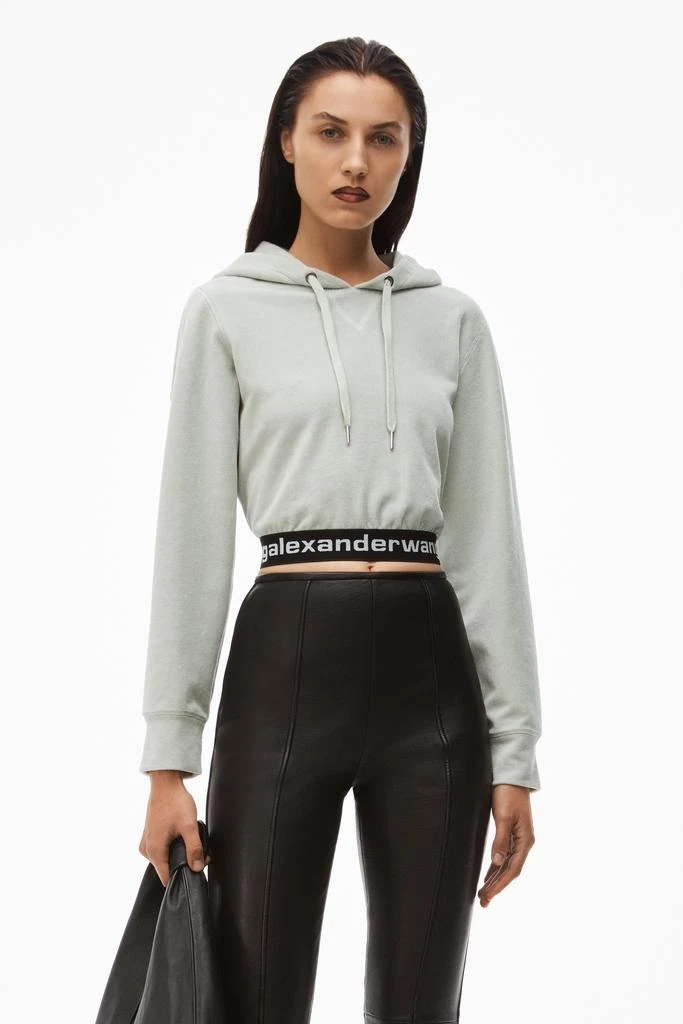 商品Alexander Wang|long-sleeve hoodie in stretch corduroy,价格¥1067,第1张图片