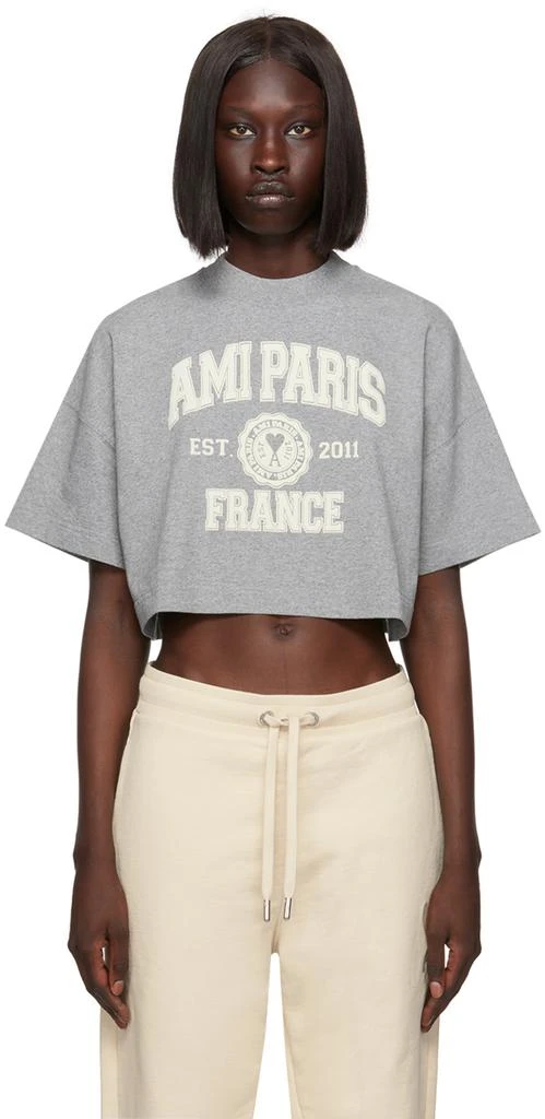 商品AMI|Gray 'Ami Paris France' T-Shirt,价格¥901,第1张图片