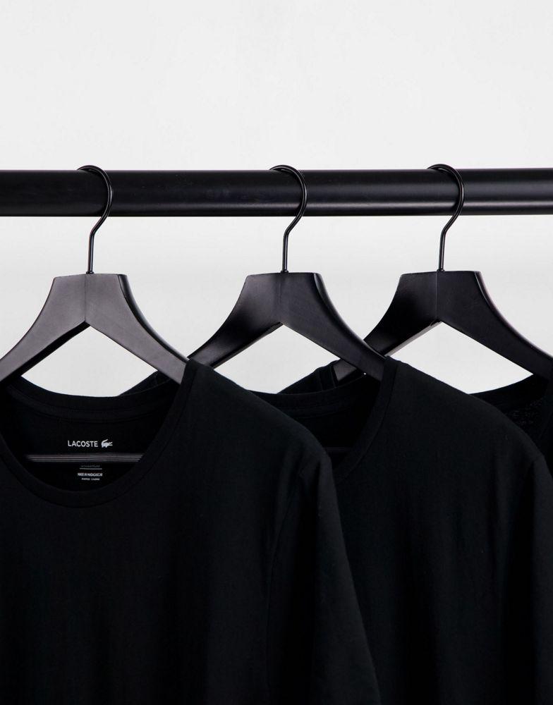 Lacoste 3 pack loungewear t-shirts in black商品第3张图片规格展示