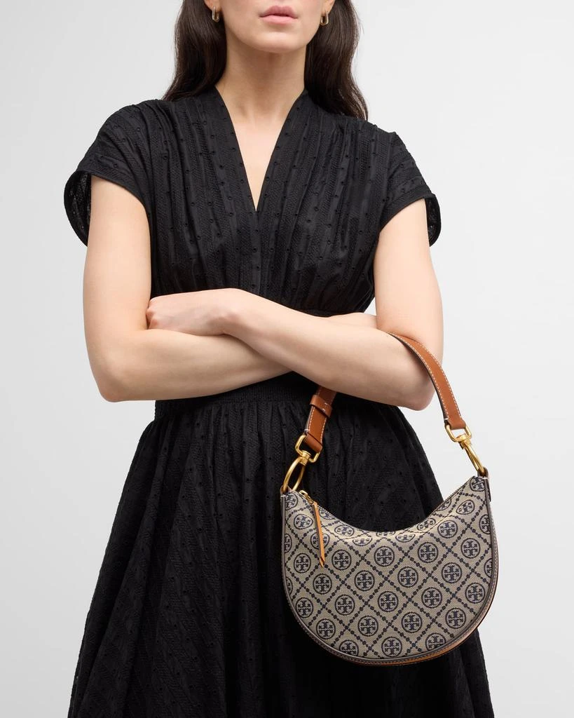 商品Tory Burch|T Monogram Mini Crescent Top-Handle Bag,价格¥2987,第2张图片详细描述