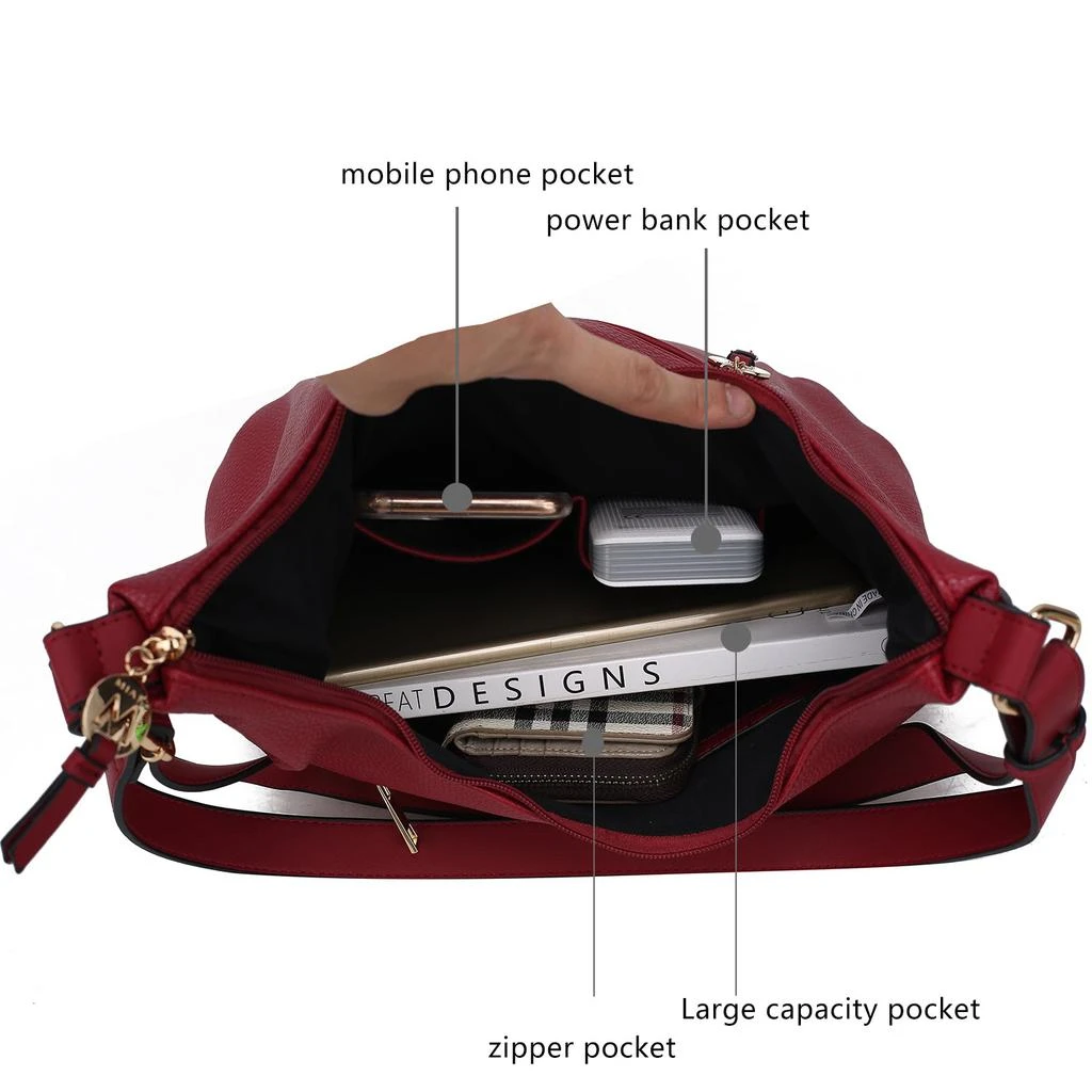 商品MKF Collection By Mia K.|Lavinia Vegan Leather Women’s Shoulder Bag,价格¥467,第5张图片详细描述