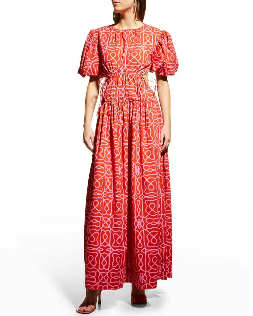 商品Agua by Agua Bendita|Samba Printed Linen Open-Back Maxi Dress,价格¥1560,第3张图片详细描述