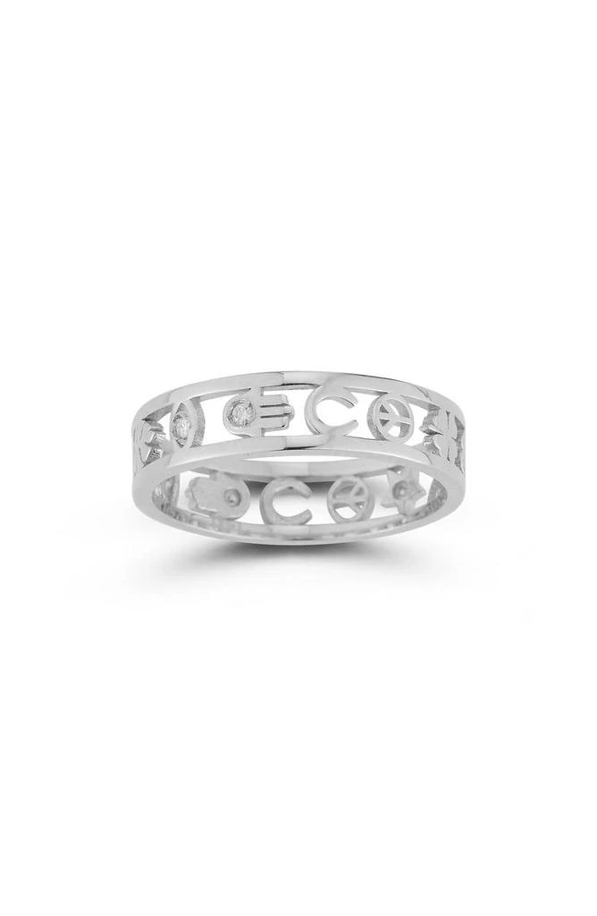 商品Ember Fine Jewelry|14K White Gold & Diamond Open Band Ring, 0.04 ctw - Size 6,价格¥3166,第1张图片