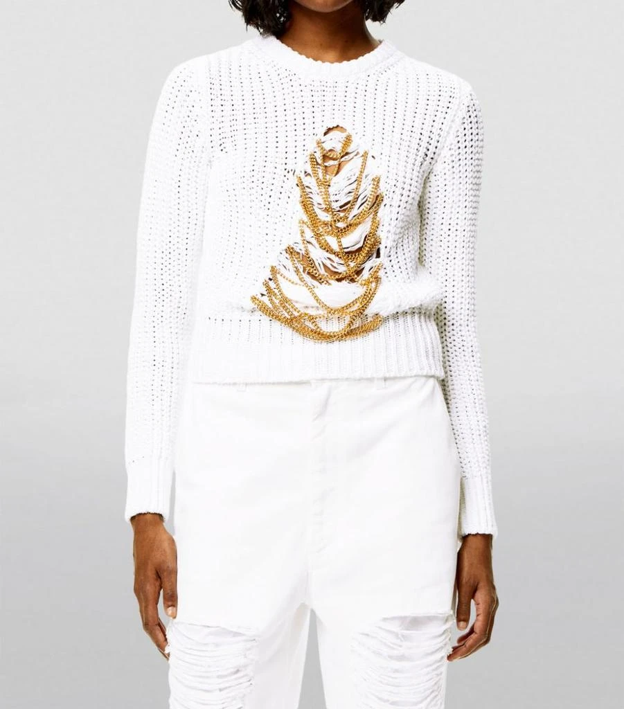 商品Loewe|Chain-Detail Distressed Sweater,价格¥13444,第3张图片详细描述