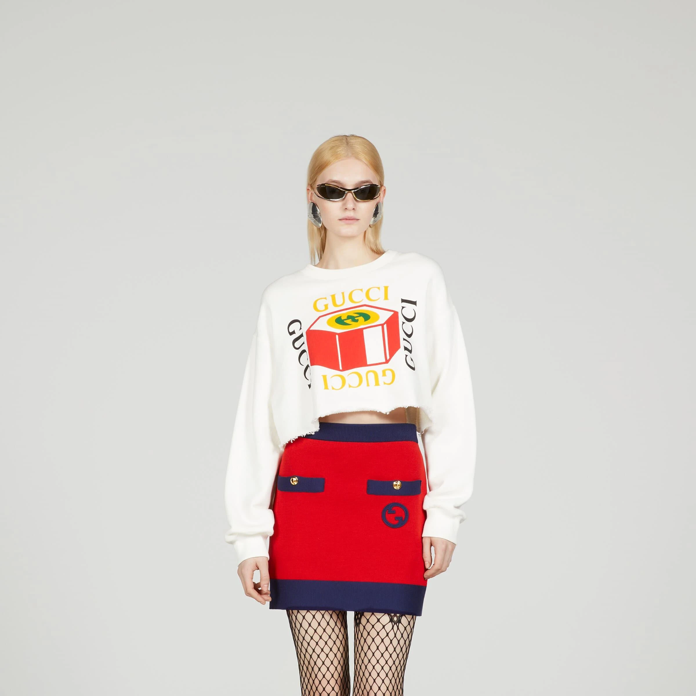 商品【商品预售7天】 Gucci|Gucci 女士针织毛衣 748286XJFNH9095 白色,价格¥3851,第5张图片详细描述