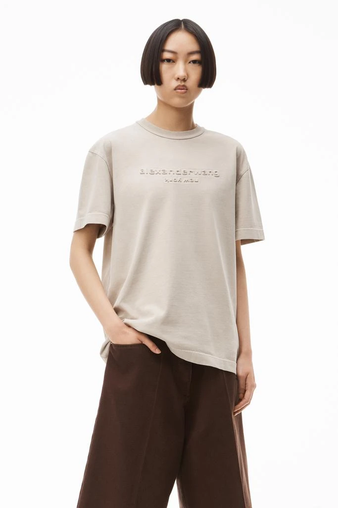 商品Alexander Wang|修身平纹针织压纹徽标 T 恤,价格¥1693,第2张图片详细描述