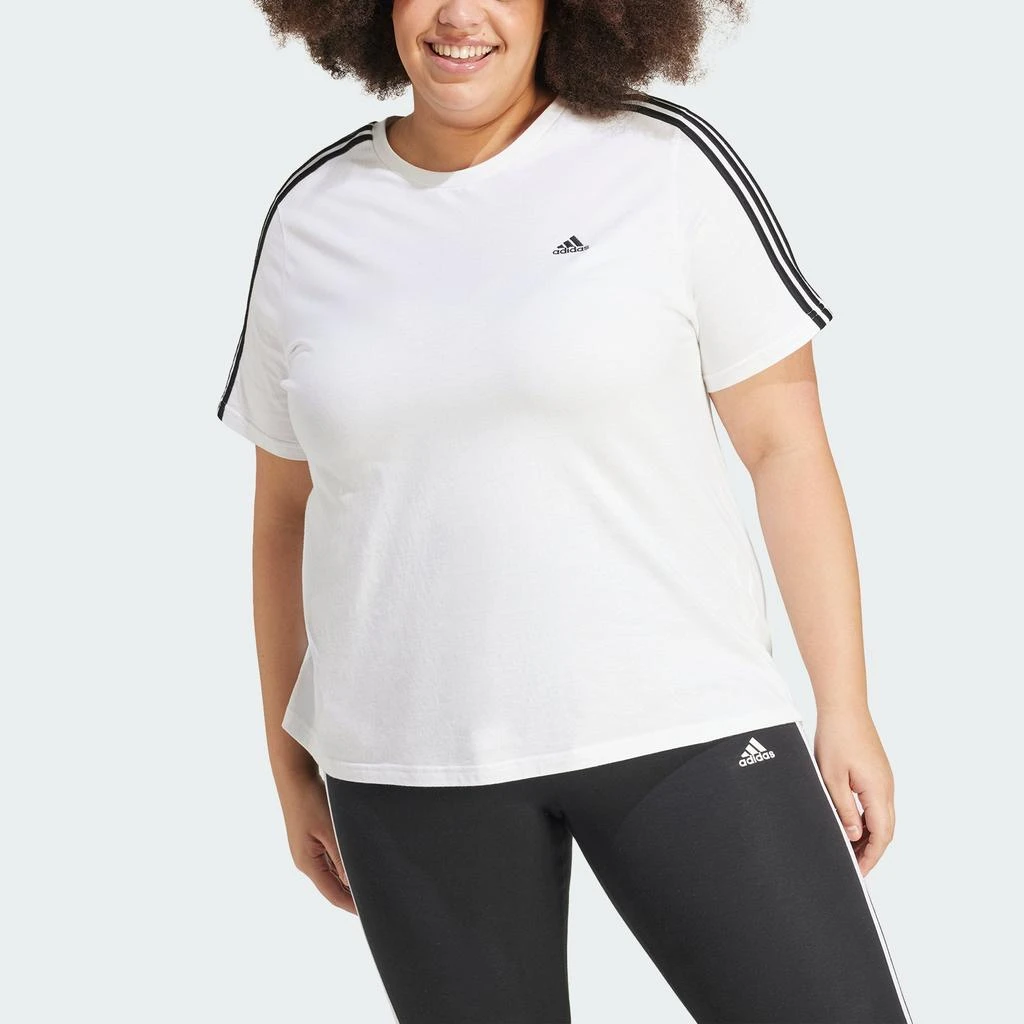 商品Adidas|Women's adidas Essentials Slim 3-Stripes Tee (Plus Size),价格¥65,第1张图片