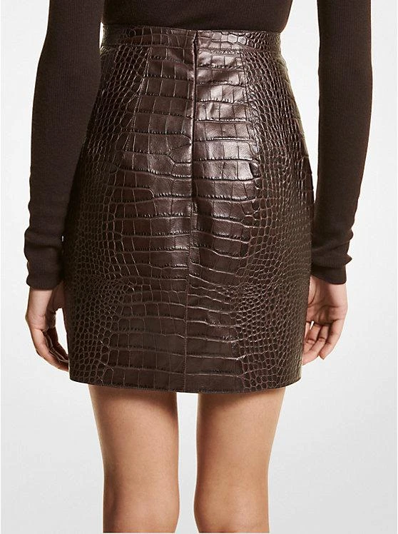 商品Michael Kors|Crocodile Embossed Leather Mini Skirt,价格¥5972,第2张图片详细描述