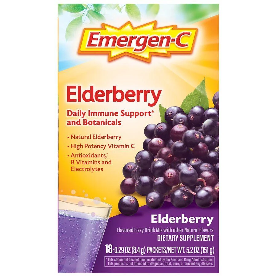 商品Emergen-C|Fizzy Drink Mix Immune Support Elderberry,价格¥142,第1张图片