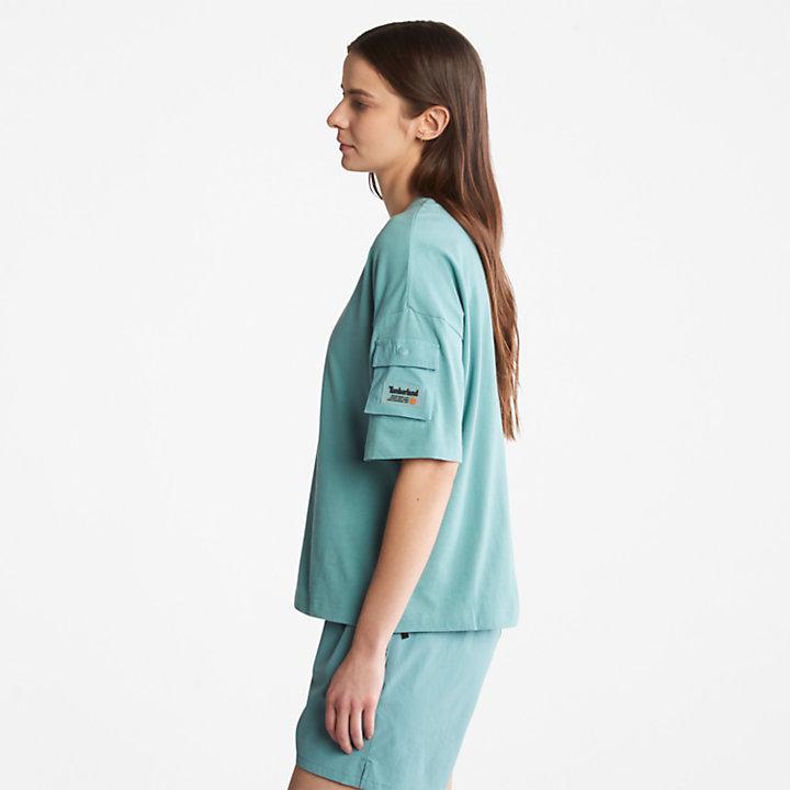 商品Timberland|Progressive Utility Pocket T-Shirt for Women in Teal,价格¥185,第6张图片详细描述
