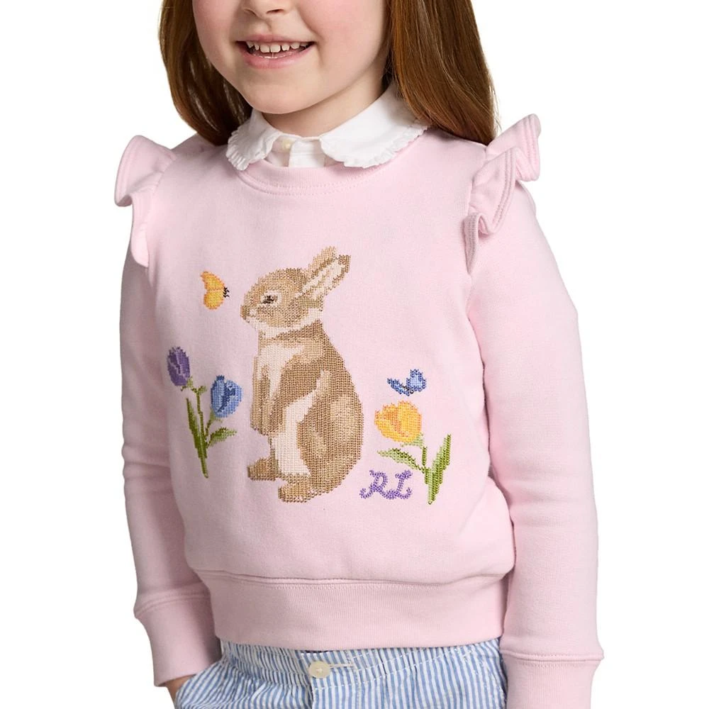 商品Ralph Lauren|Toddler and Little Girls Ruffled Bunny Terry Sweatshirt,价格¥251,第2张图片详细描述