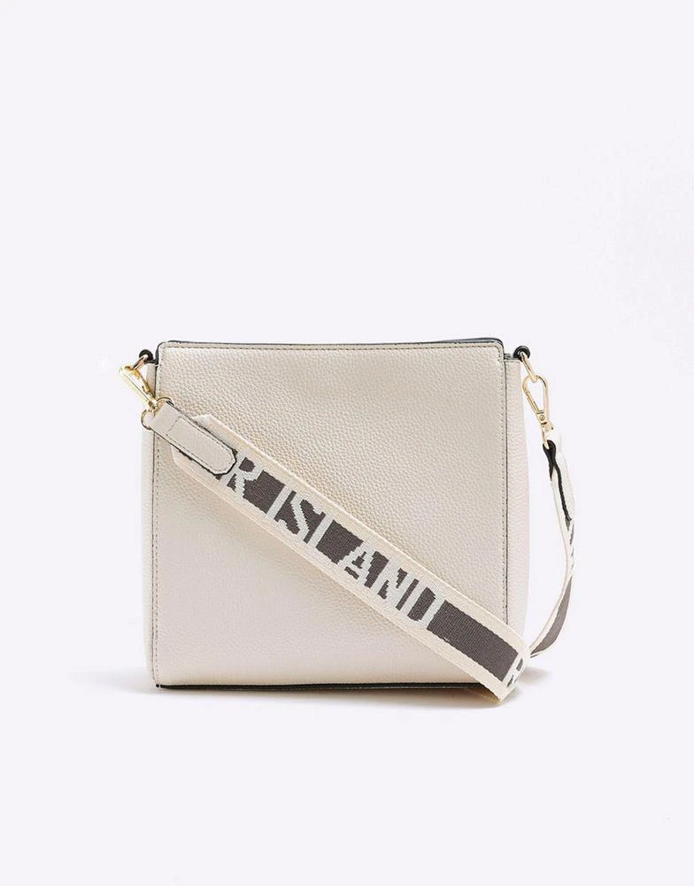 商品River Island|River Island Lock messenger cross body bag in cream,价格¥296,第3张图片详细描述