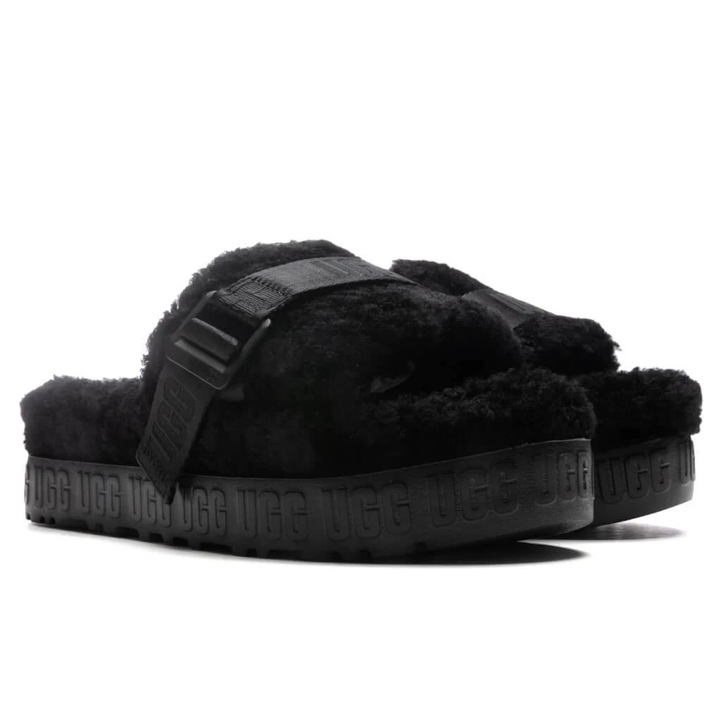 商品UGG|UGG Women's Fluffita Slipper - Black,价格¥418,第2张图片详细描述