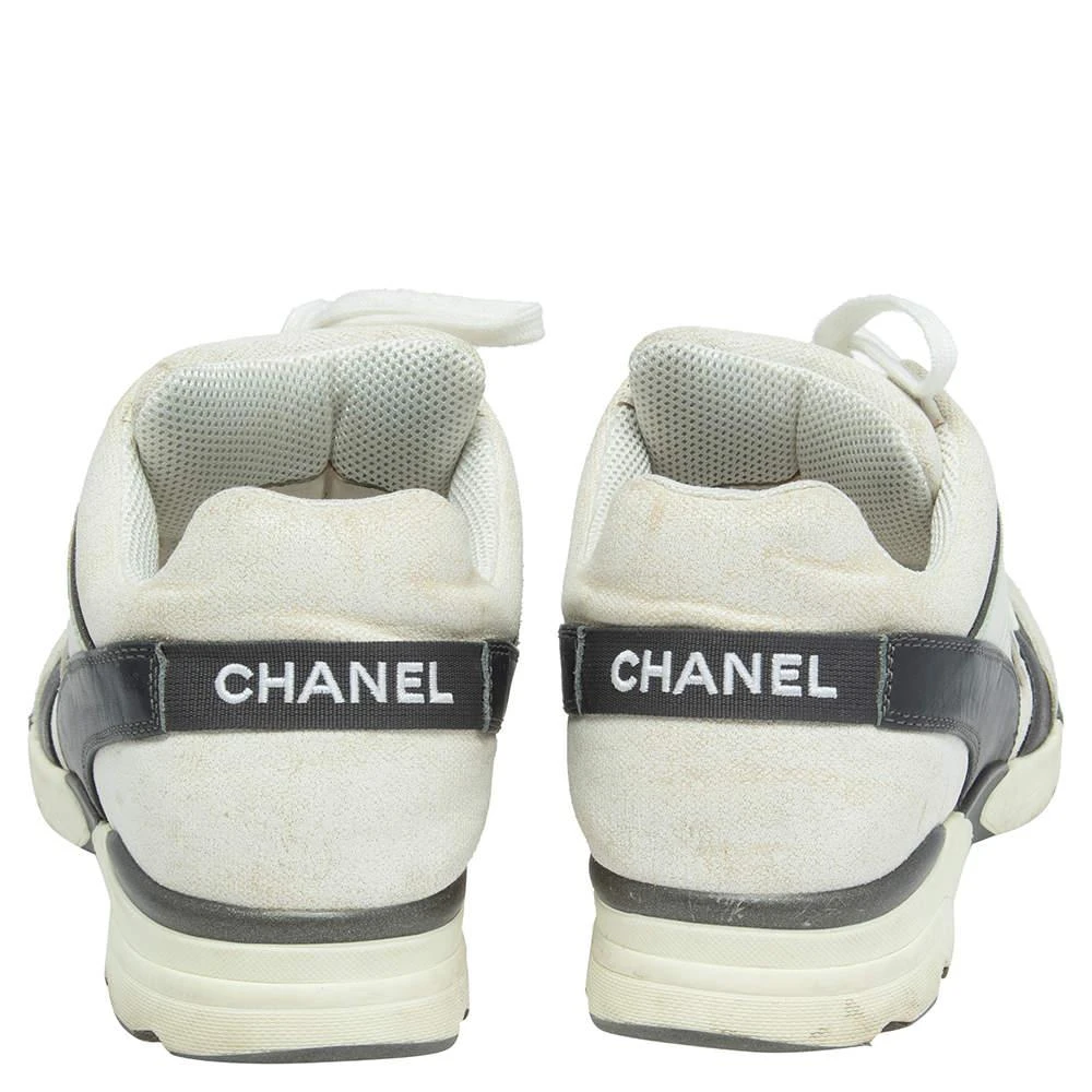 商品[二手商品] Chanel|Chanel Tricolor Leather And Canvas  CC Lace Up Sneakers  Size 40,价��格¥4254,第5张图片详细描述