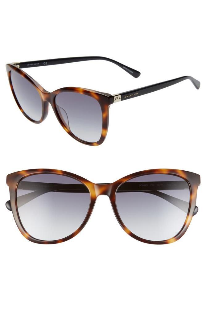 商品Longchamp|Le Pliage 55mm Gradient Cat Eye Sunglasses,价格¥345,第1张图片