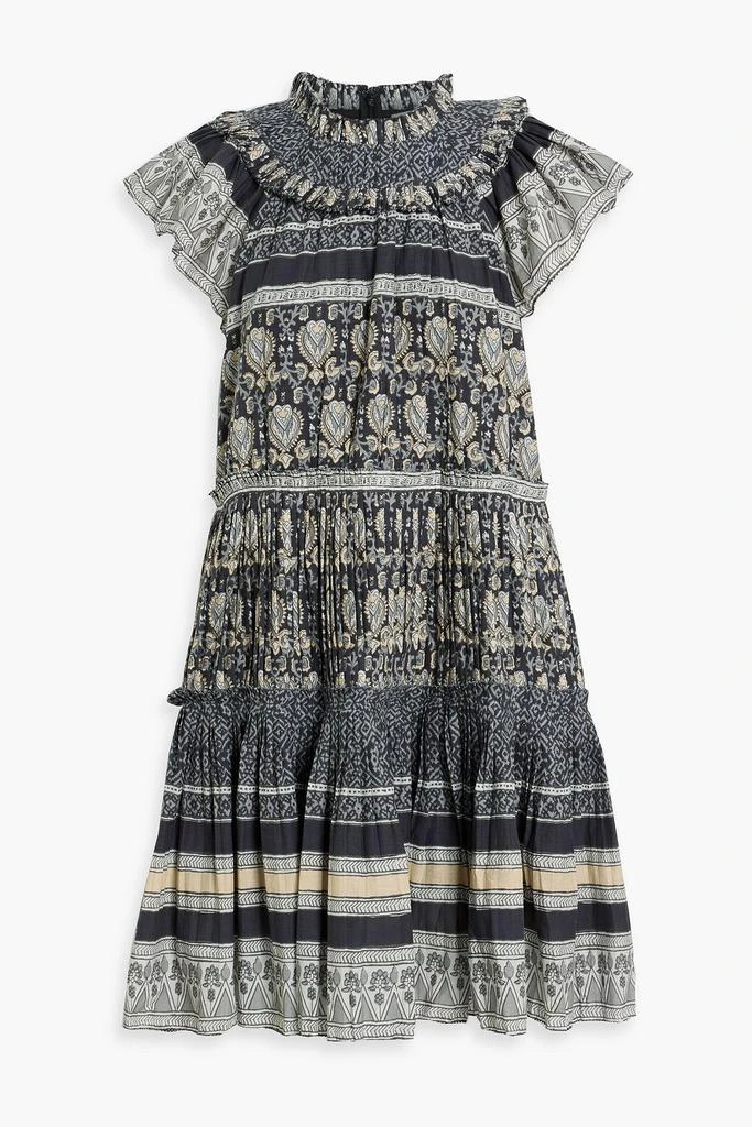 商品Sea|Tasha tiered pintucked printed cotton-voile dress,价格¥660,第1张图片