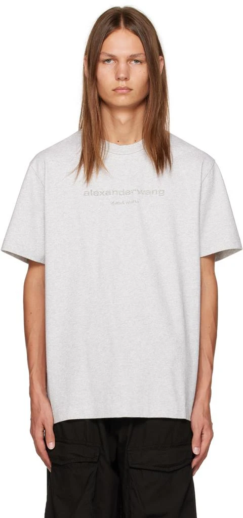 商品Alexander Wang|Gray Glittered T-Shirt,价格¥1755,第1张图片