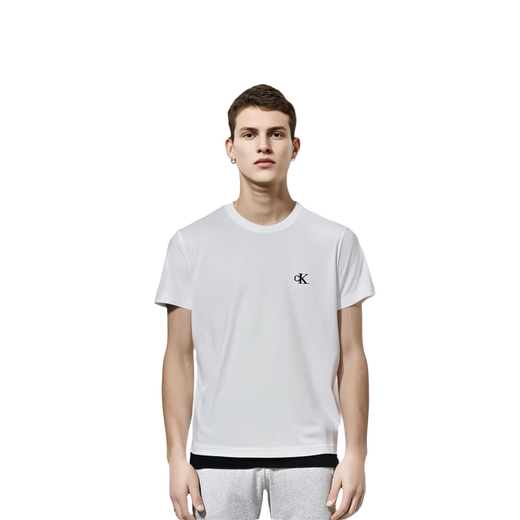 商品[国内直发] Calvin Klein|CALVIN KLEIN CK/ 纯色休闲短袖T恤 男款 白色,价格¥319,第5张图片详细描述