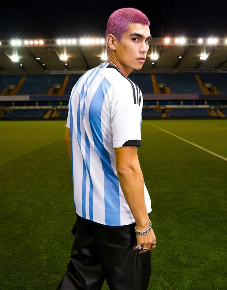 商品Adidas|adidas Football Argentina World Cup 2022 unisex home shirt in blue and white,价格¥677,第2张图片详细描述