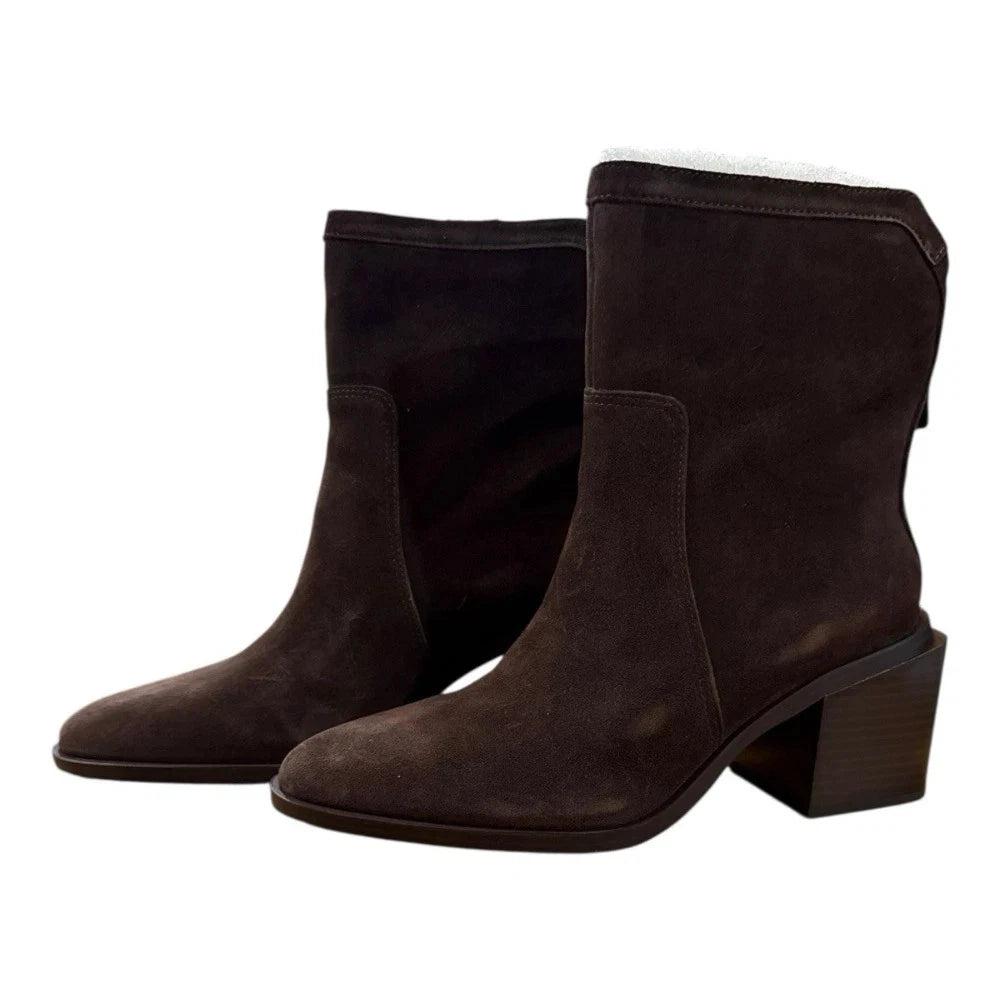 Botines Kortimy para mujer, de ante marrón, con tacón de bloque, modelo HAWK1059 image 2