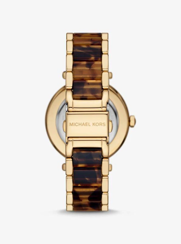 商品Michael Kors|Parker Pavé Gold-Tone and Tortoiseshell Acetate Watch,价格¥1268,第3张图片详细描述