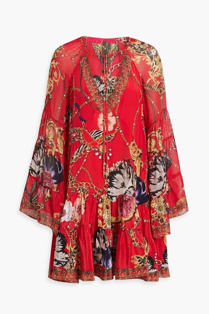 商品Camilla|Crystal-embellished printed silk-crepe mini dress,价格¥1567,第1张图片