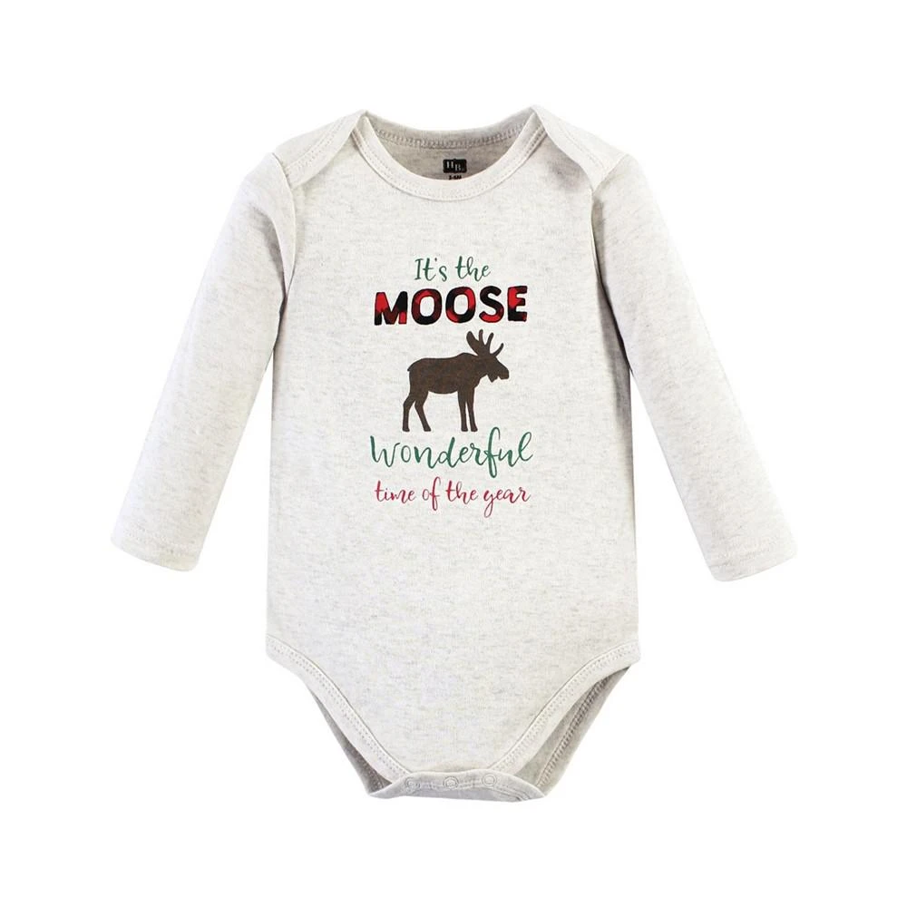 商品Hudson|Baby Girls and Boys Cotton Long-Sleeve Bodysuits, Pack of 3,价格¥105,第3张图片详细描述
