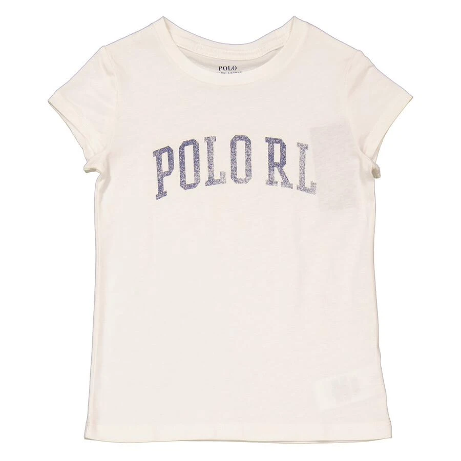 商品Ralph Lauren|Girls Deckwash White Graphic Cotton T-Shirt,价格¥148,第1张图片