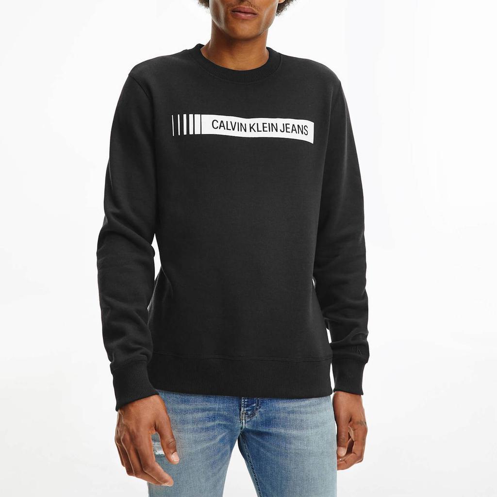 商品Calvin Klein|Calvin Klein Jeans Men's Institutional Logo Crewneck Sweatshirt - CK Black,价格¥394,第1张图片