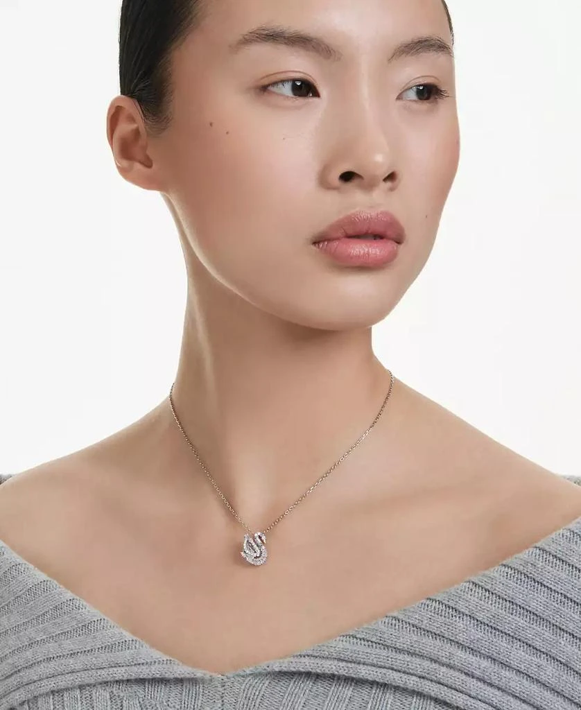 商品Swarovski|Swan Rhodium Plated Pendant Necklace,价格¥1390,第5张图片详细描述