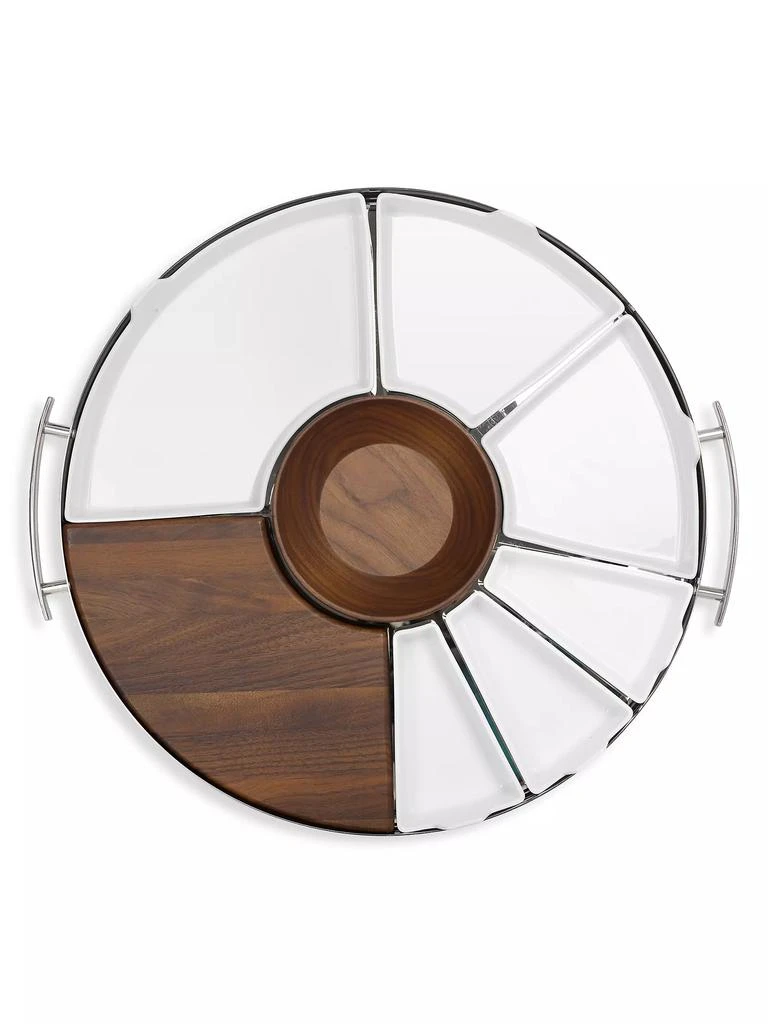 商品Christofle|Mood Stainless Steel, Walnut & Porcelain 10-Piece Party Tray,价格¥10191,第2张图片详细描述